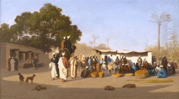 Scene De Marche Au Caire Oil Painting by Charles Theodore Frere