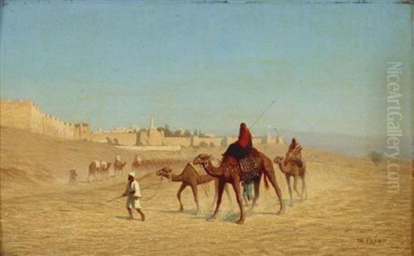 View Of Jerusalem In The Direction Of Jaffa Gate Oil Painting by Charles Theodore Frere