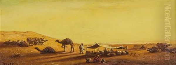 Desert Camp Oil Painting by Charles Theodore Frere