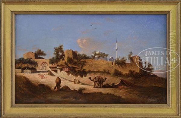 Orientalist Encampment, Damascus Gate, Jerusalem Oil Painting by Charles Theodore Frere