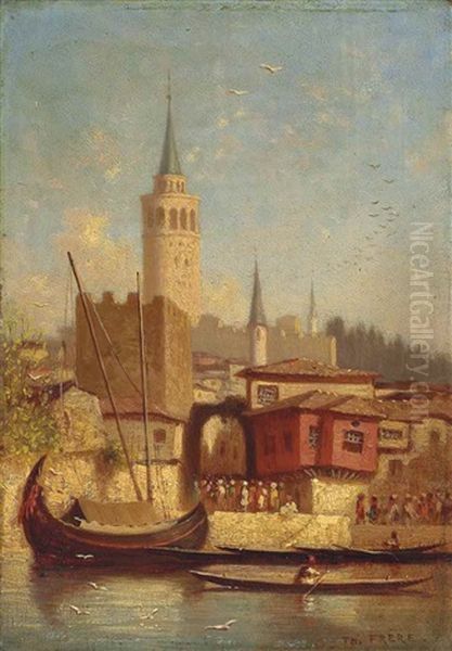 The Galata Tower, Constantinople Oil Painting by Charles Theodore Frere