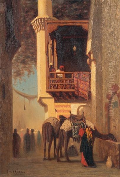 Coin De Rue Au Mouski Au Caire Oil Painting by Charles Theodore Frere