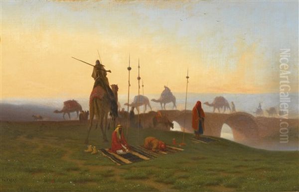 La Priere Du Soir Oil Painting by Charles Theodore Frere