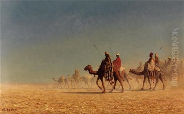 Caravane Dans Le Desert Oil Painting by Charles Theodore Frere