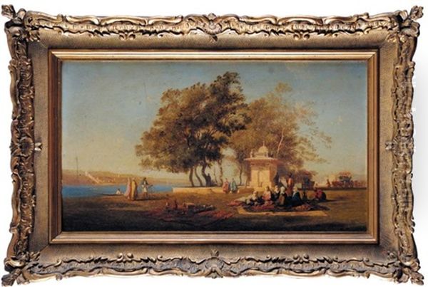 Les Eaux Douces A Constantinople Oil Painting by Charles Theodore Frere
