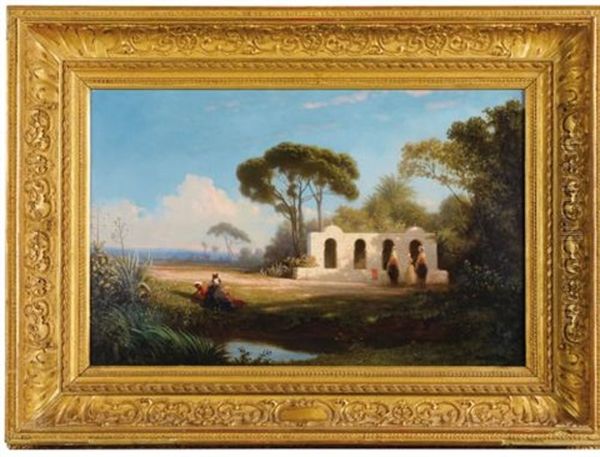 Fontaine A Bab-el-oued Oil Painting by Charles Theodore Frere