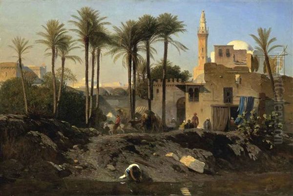 Outside The City Walls Oil Painting by Charles Theodore Frere