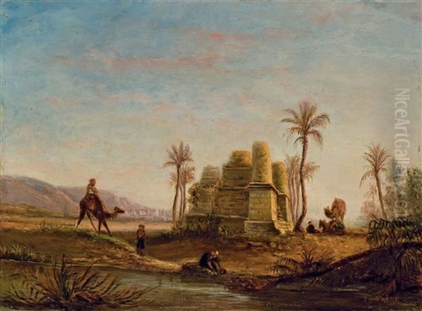 Le Repos A L'oasis Oil Painting by Charles Theodore Frere