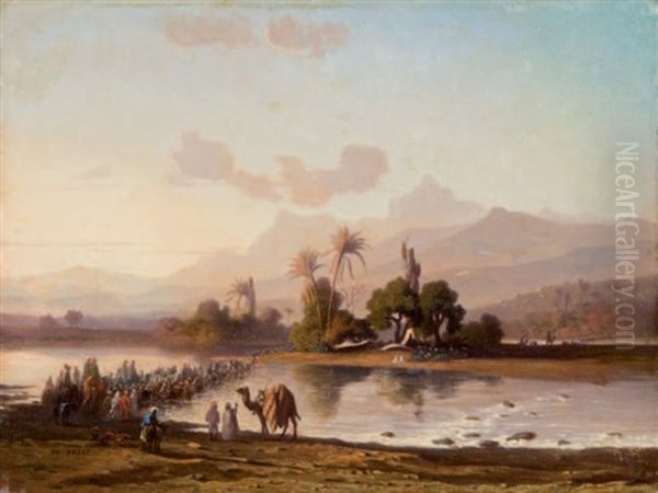 Le Passage Du Gue Aux Alentours De Constantinople Oil Painting by Charles Theodore Frere