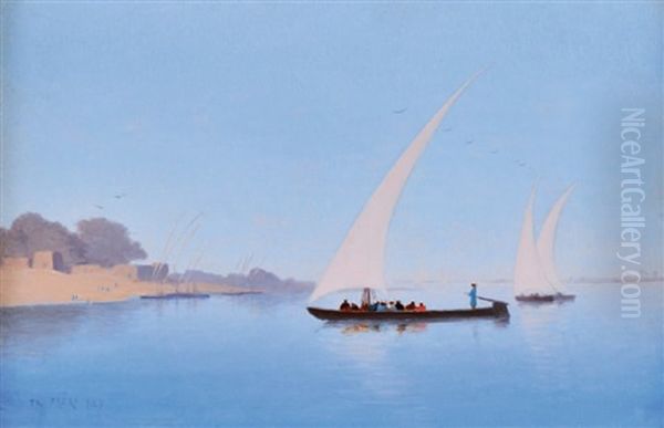 Traversee Du Nil Oil Painting by Charles Theodore Frere