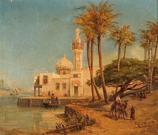 Vue Du Nil Oil Painting by Charles Theodore Frere