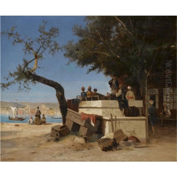 Cafe Oriental Oil Painting by Charles Theodore Frere