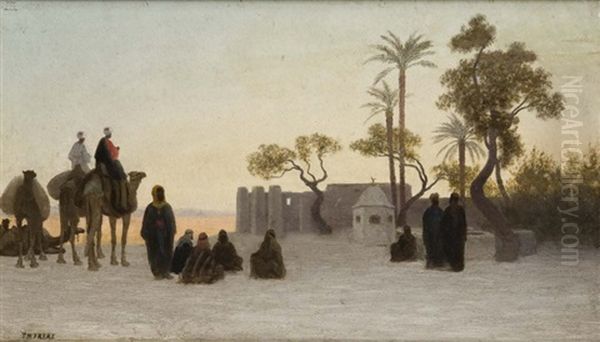 La Halte Oil Painting by Charles Theodore Frere