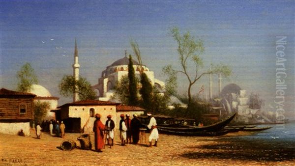 Vue Prise A Topane Oil Painting by Charles Theodore Frere