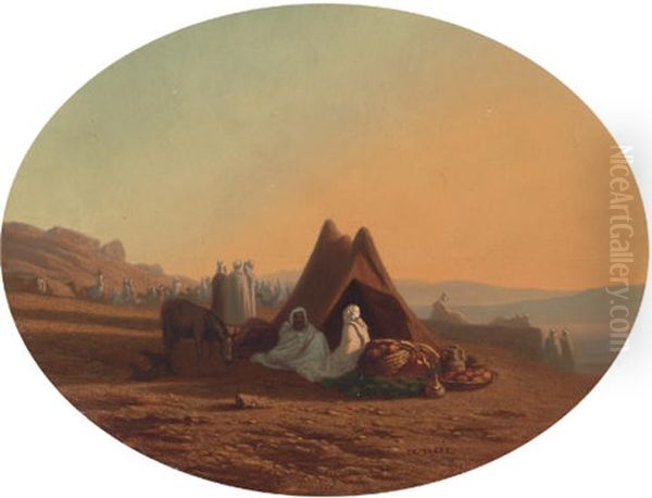 An Arab Encampment Oil Painting by Charles Theodore Frere