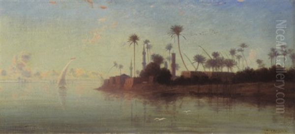 Sur Les Bords Du Nil Oil Painting by Charles Theodore Frere