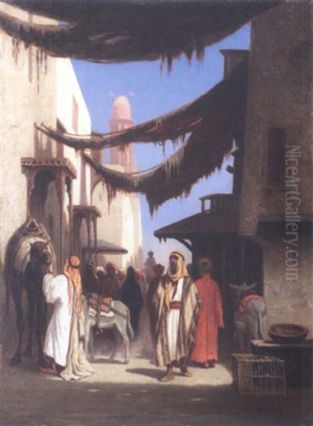 Une Rue Au Caire Oil Painting by Charles Theodore Frere