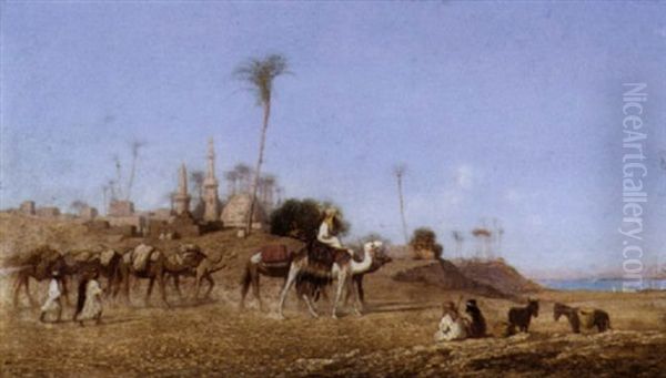 Chameliers Aux Abords Du Village Oil Painting by Charles Theodore Frere