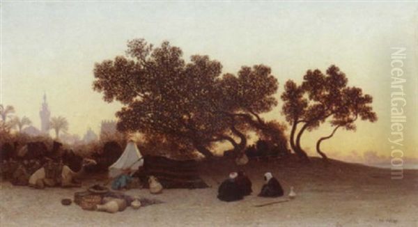 Encampment, Cairo Oil Painting by Charles Theodore Frere