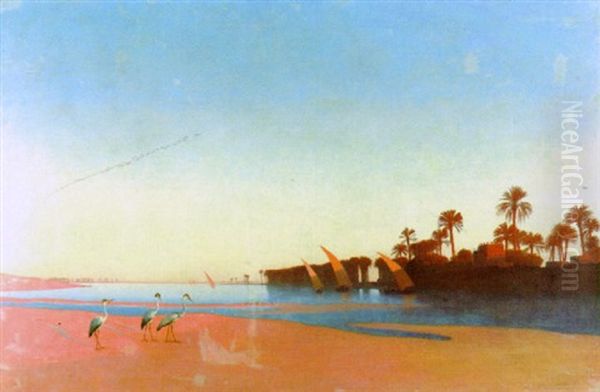 Grosse Nillandschaft Oil Painting by Charles Theodore Frere