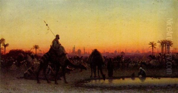 Vy Over Kairo Oil Painting by Charles Theodore Frere