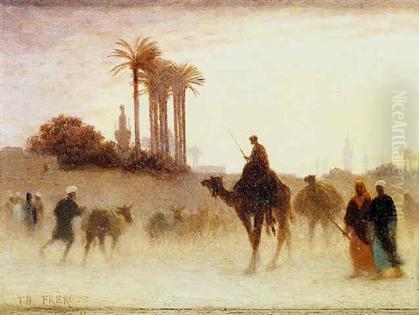Al Cairo Oil Painting by Charles Theodore Frere