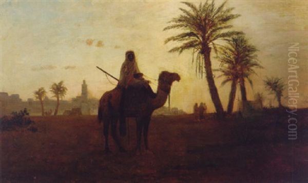 At The Oasis Oil Painting by Charles Theodore Frere