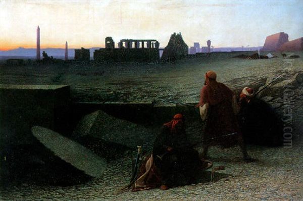 Ruines De Thebes (haute-egypte) Oil Painting by Charles Theodore Frere