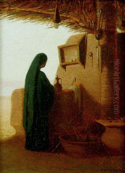 Egyptienne Au Puits Oil Painting by Charles Theodore Frere