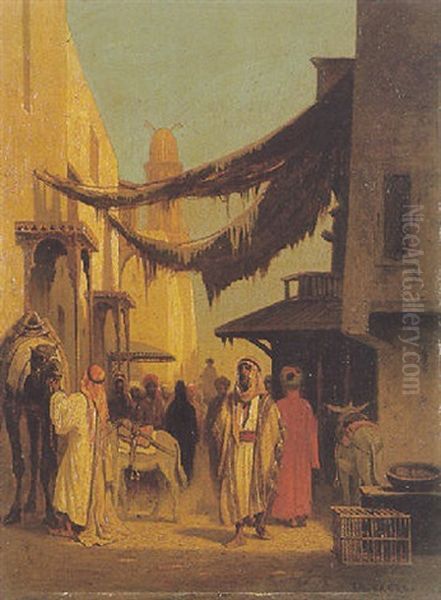 Rue  Du Caire Oil Painting by Charles Theodore Frere
