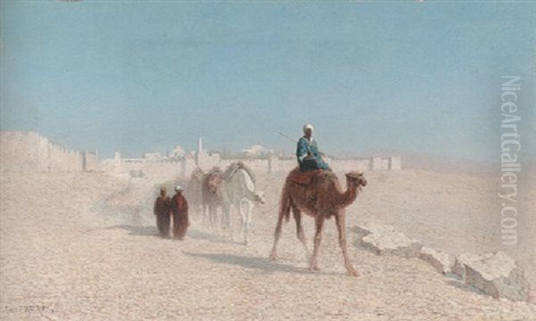 Jerusalem - Cote De La Porte De Jaffe Oil Painting by Charles Theodore Frere