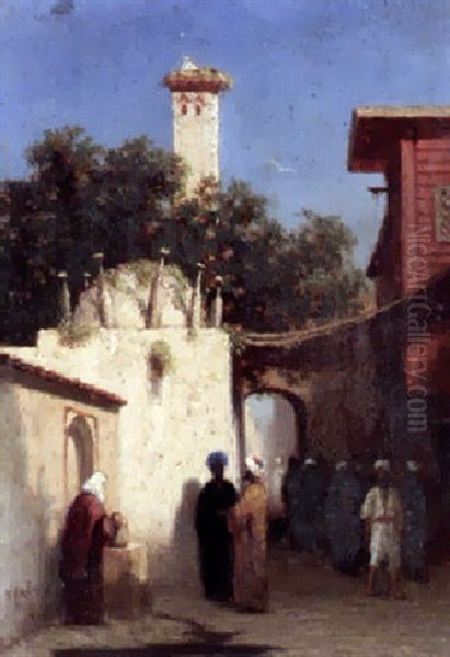 A Street In Constantinople Oil Painting by Charles Theodore Frere