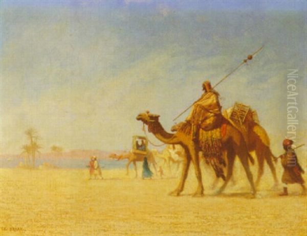 Caravan Oil Painting by Charles Theodore Frere