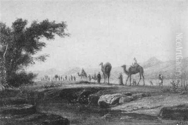 The Oasis Oil Painting by Charles Theodore Frere