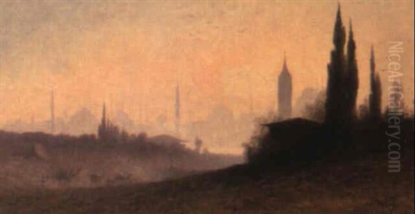 Vue De Constantinople Oil Painting by Charles Theodore Frere