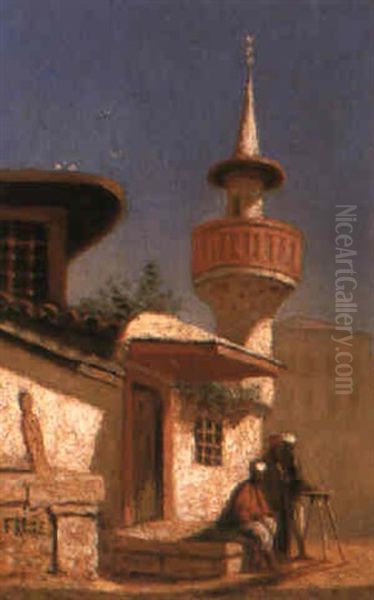 Une Mosquee A Constantinople Oil Painting by Charles Theodore Frere