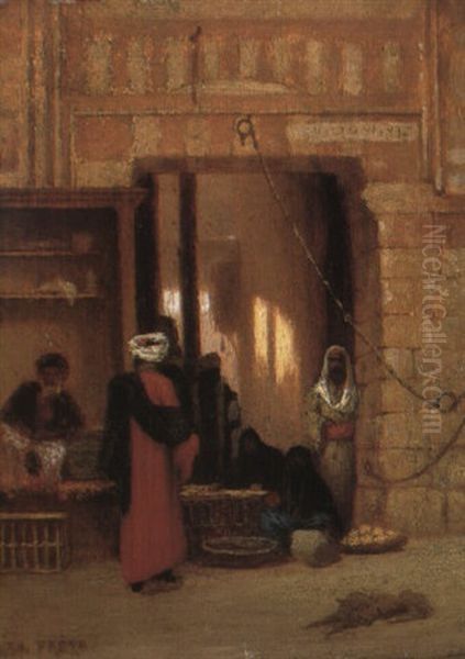 In The Souk Oil Painting by Charles Theodore Frere