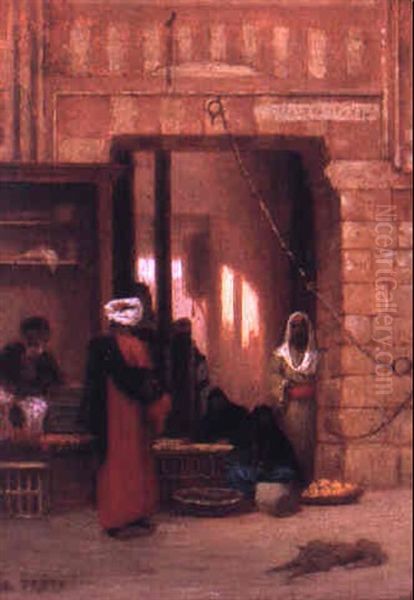 At The Market Oil Painting by Charles Theodore Frere