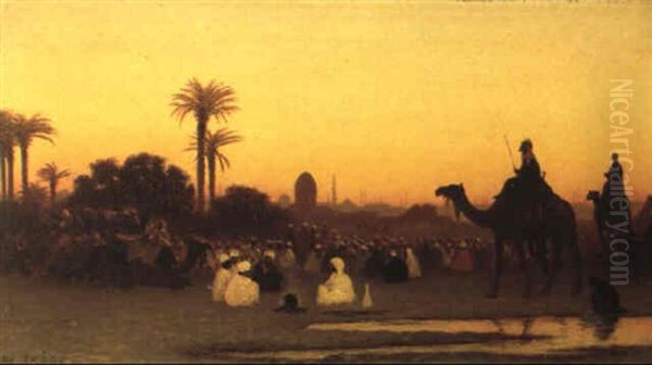 Halte D'un Caravan Oil Painting by Charles Theodore Frere