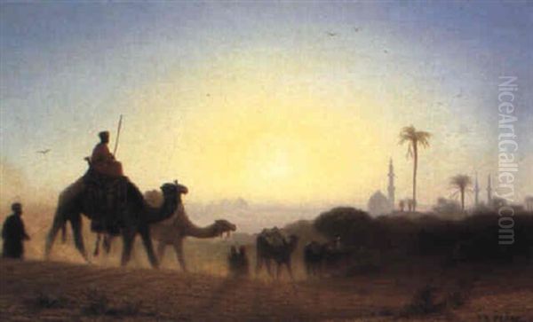 Near Boulak, Cairo Oil Painting by Charles Theodore Frere