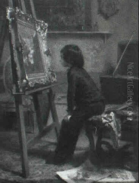 Le Petit Connoisseur Oil Painting by Charles Theodore Frere