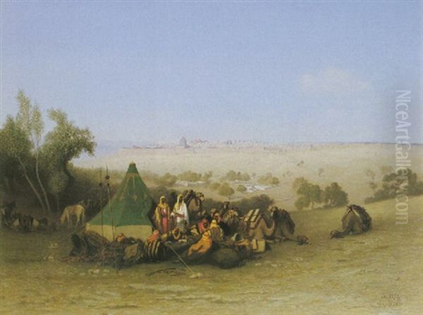 Jerusalem Oil Painting by Charles Theodore Frere