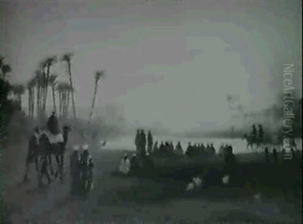 Sunset, Egypt Oil Painting by Charles Theodore Frere