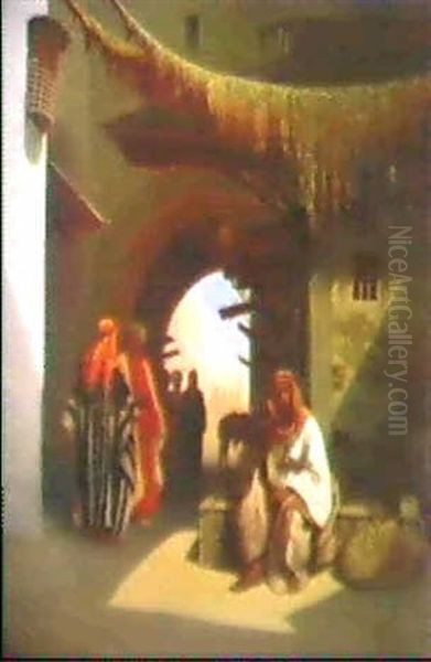 Une Rue A Beyrouth Oil Painting by Charles Theodore Frere