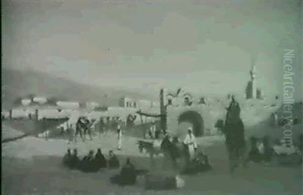 Arab Encampment Oil Painting by Charles Theodore Frere