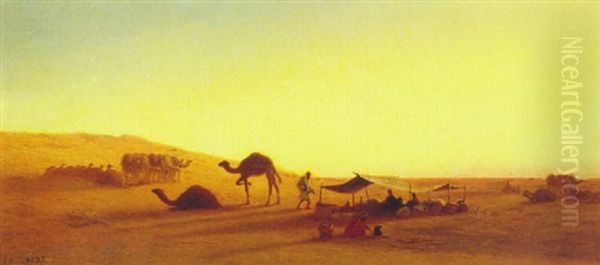 An Arab Encampment Oil Painting by Charles Theodore Frere