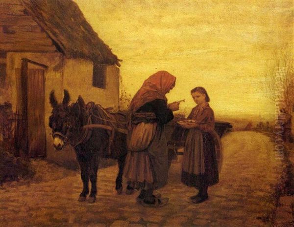 The Young Fish Seller Oil Painting by Charles Theodore Frere