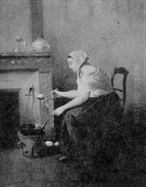 Femme Dans Un Interieur Oil Painting by Charles Theodore Frere