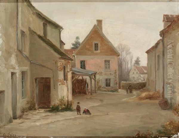 Malerische Dorfstrase Mit Figurenstaffage Oil Painting by Pierre Edouard Frere
