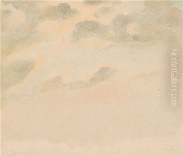 Wolkenstudie Oil Painting by Johann Jakob Frey